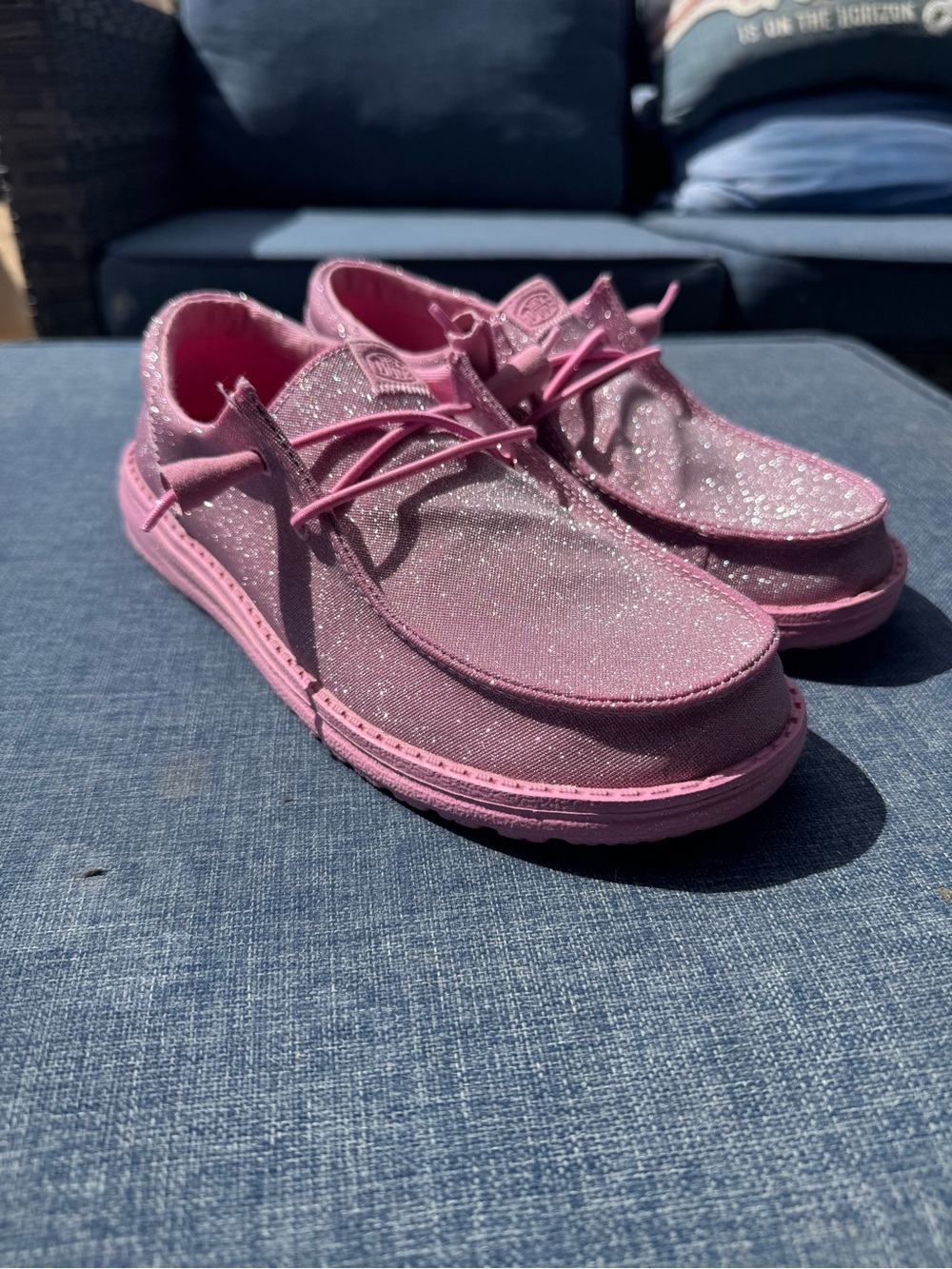 Hey Dude Pink Glitter Women's Sneakers